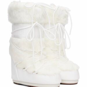 Moon Boot White Fur Winter Boots